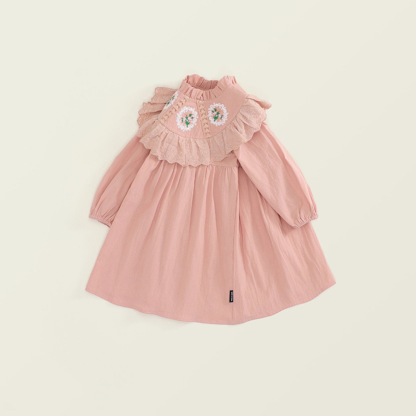Girls French Lace-Trimmed Princess Dress