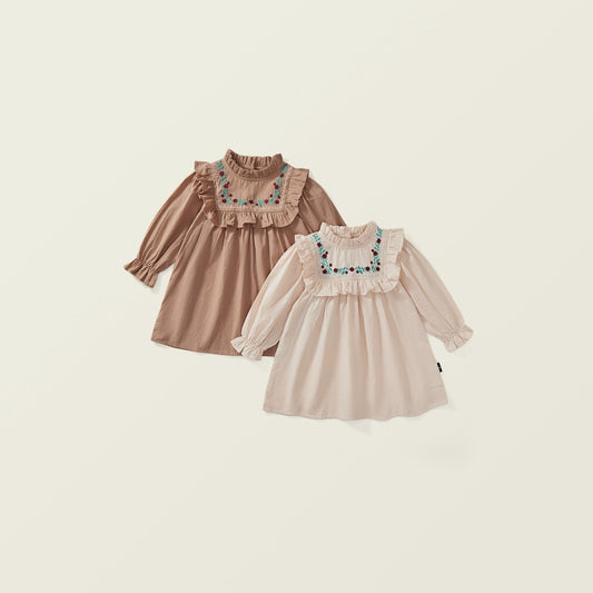 Girls' Embroidered Autumn Dress