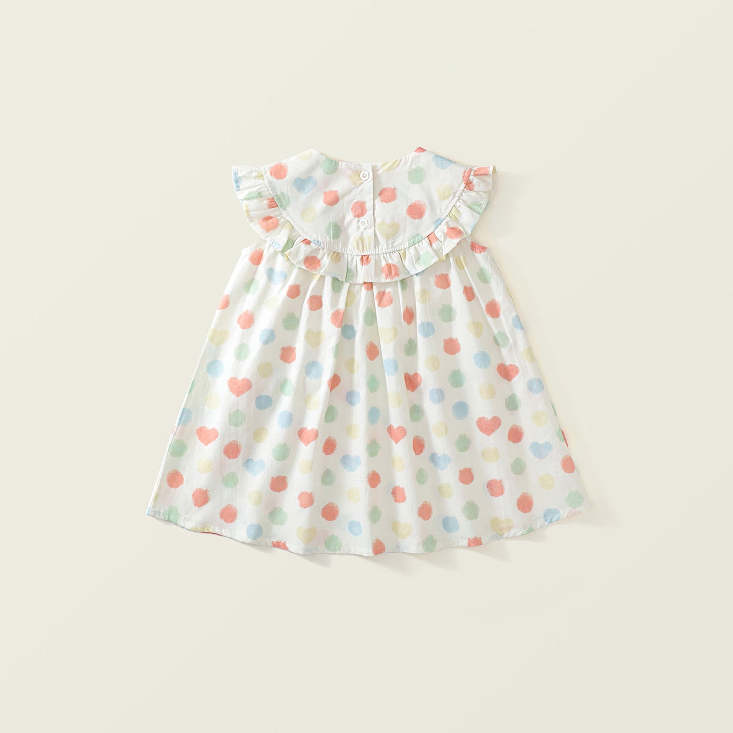 Girl's Colorful Polka Dot Sleeveless Dress