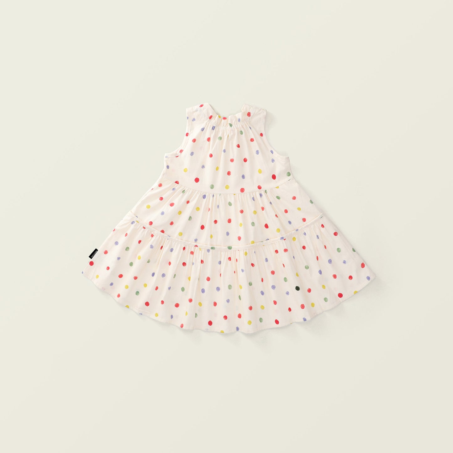 Girl's Colorful Polka Dot Sleeveless Vest Dress