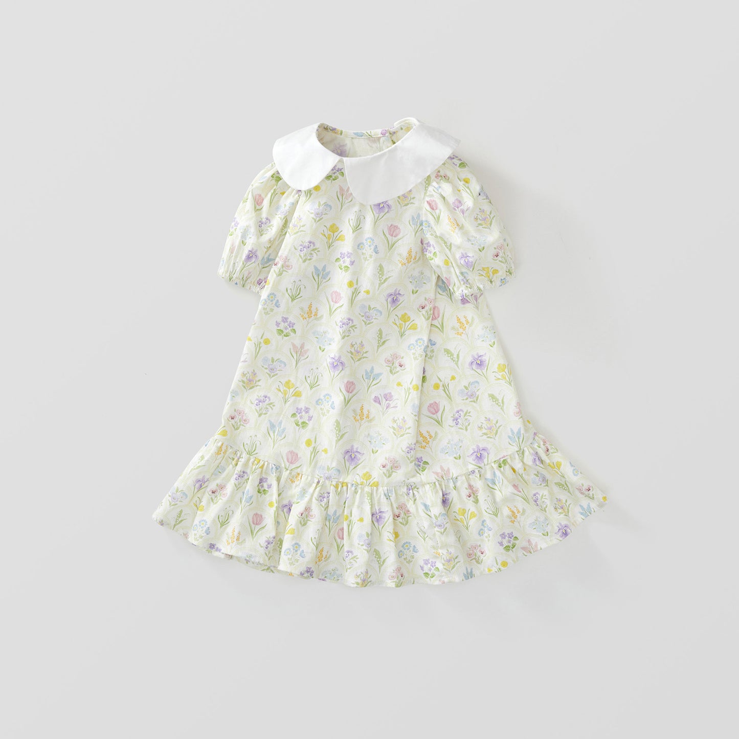 Girl's Summer College-Inspired Floral Princess Dress