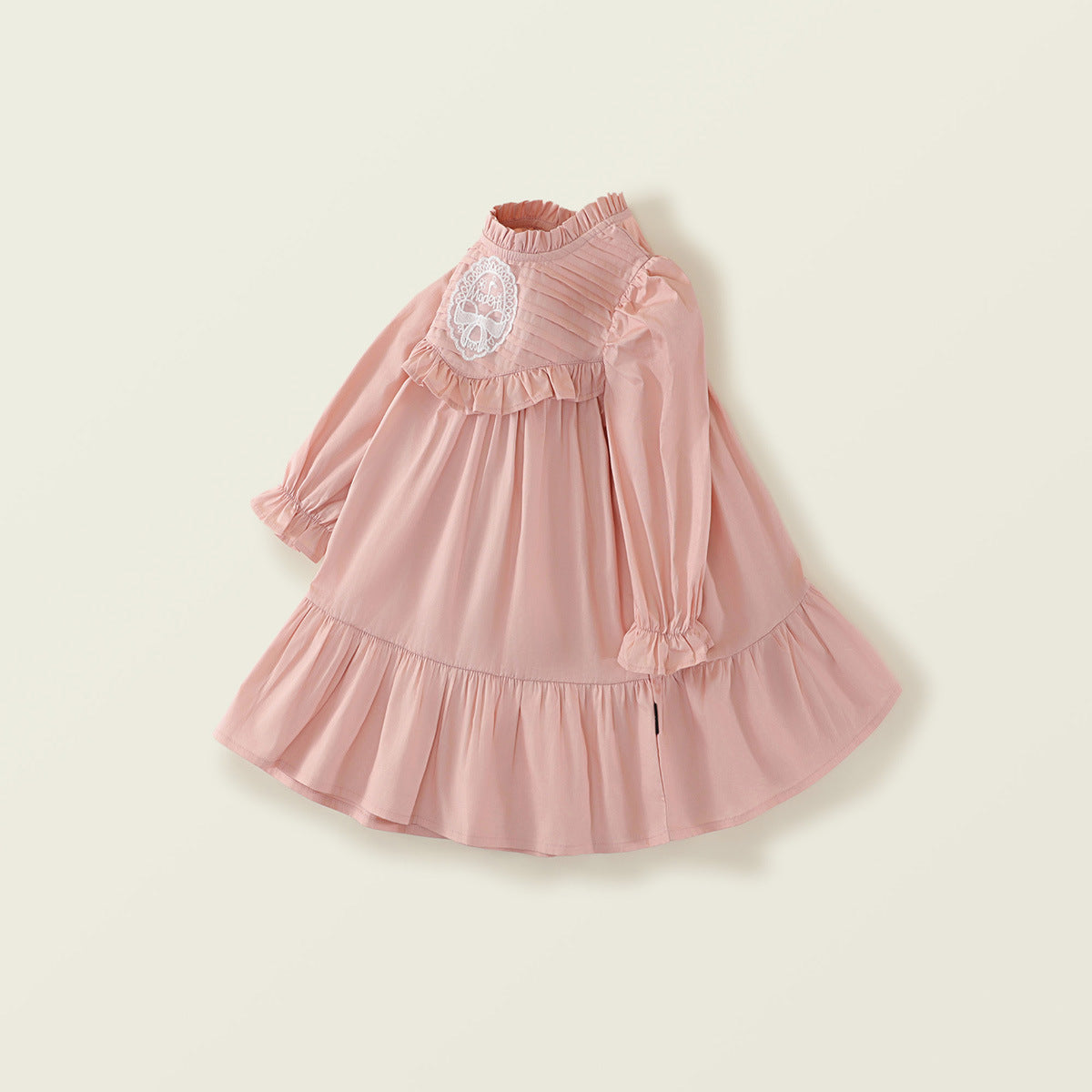 Girl's French Ruffle Long-Sleeve Dress