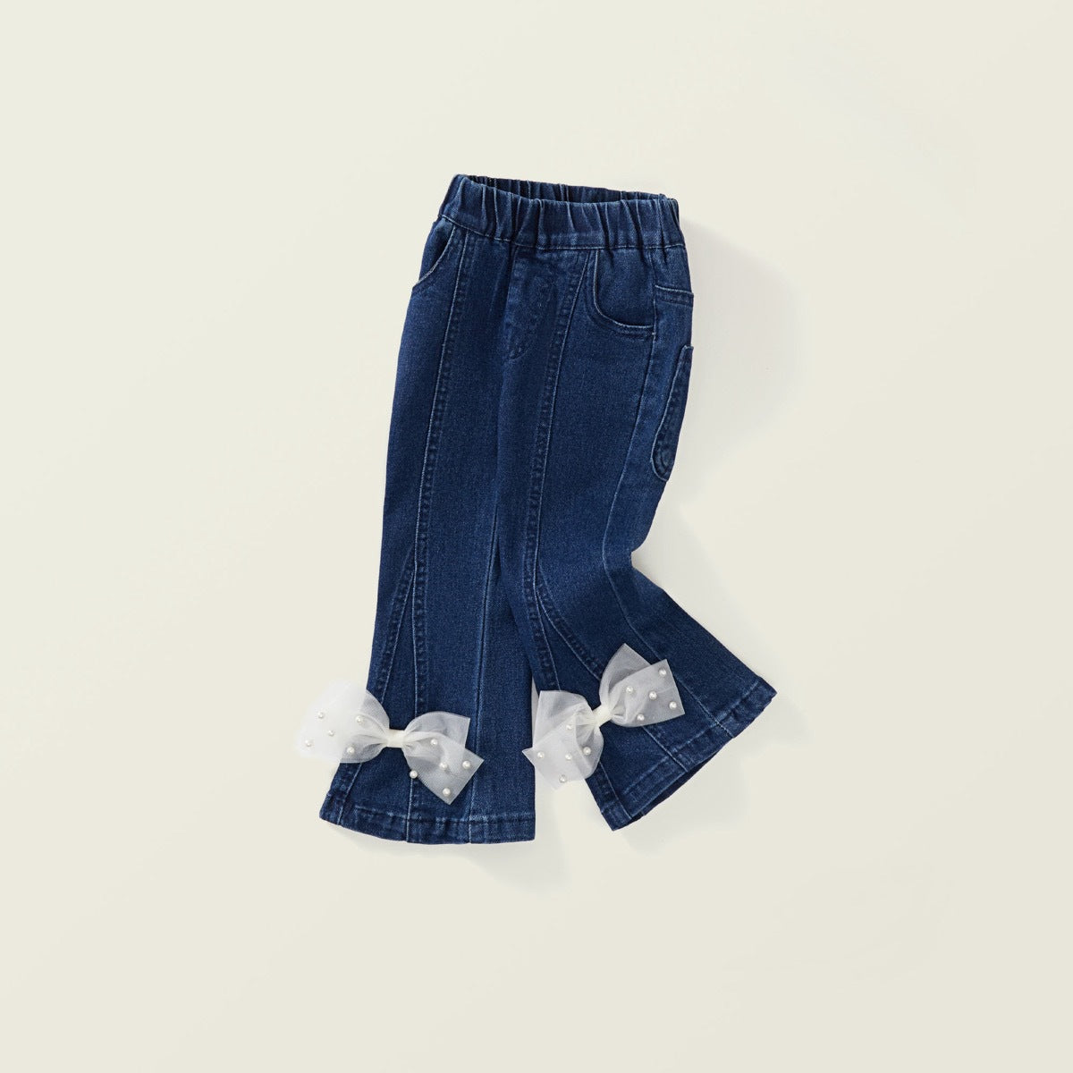 Girls Butterfly Flare Denim Pants