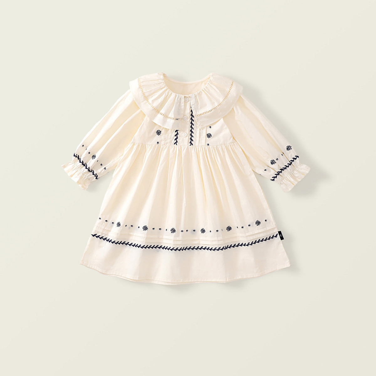 Girl's Vintage Palace-Style Embroidered Dress