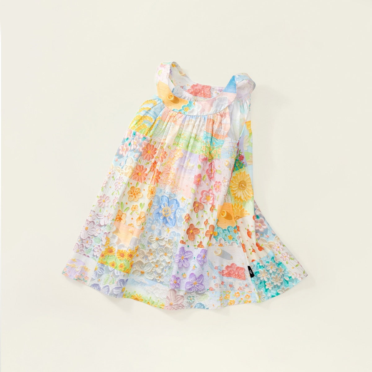 Girls' Summer Korean-Style Oil Painting Cotton Vest Dress