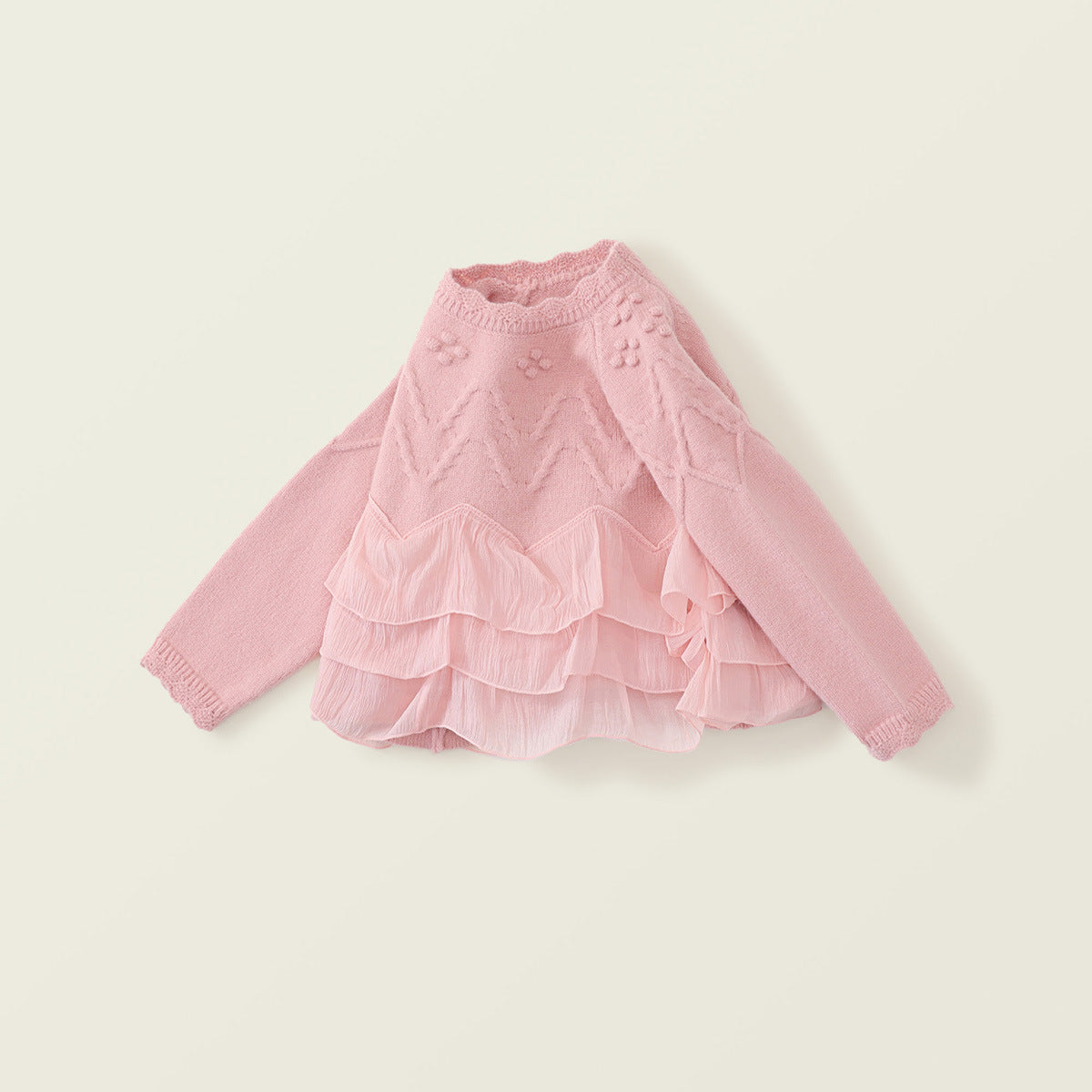 Girls Sweet Winter Round Neck Pullover Sweater