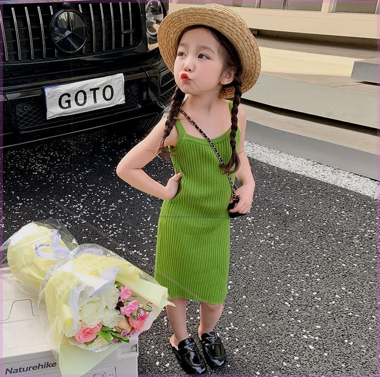 Girl's Spring/Summer New Korean-Style Knitted Dress