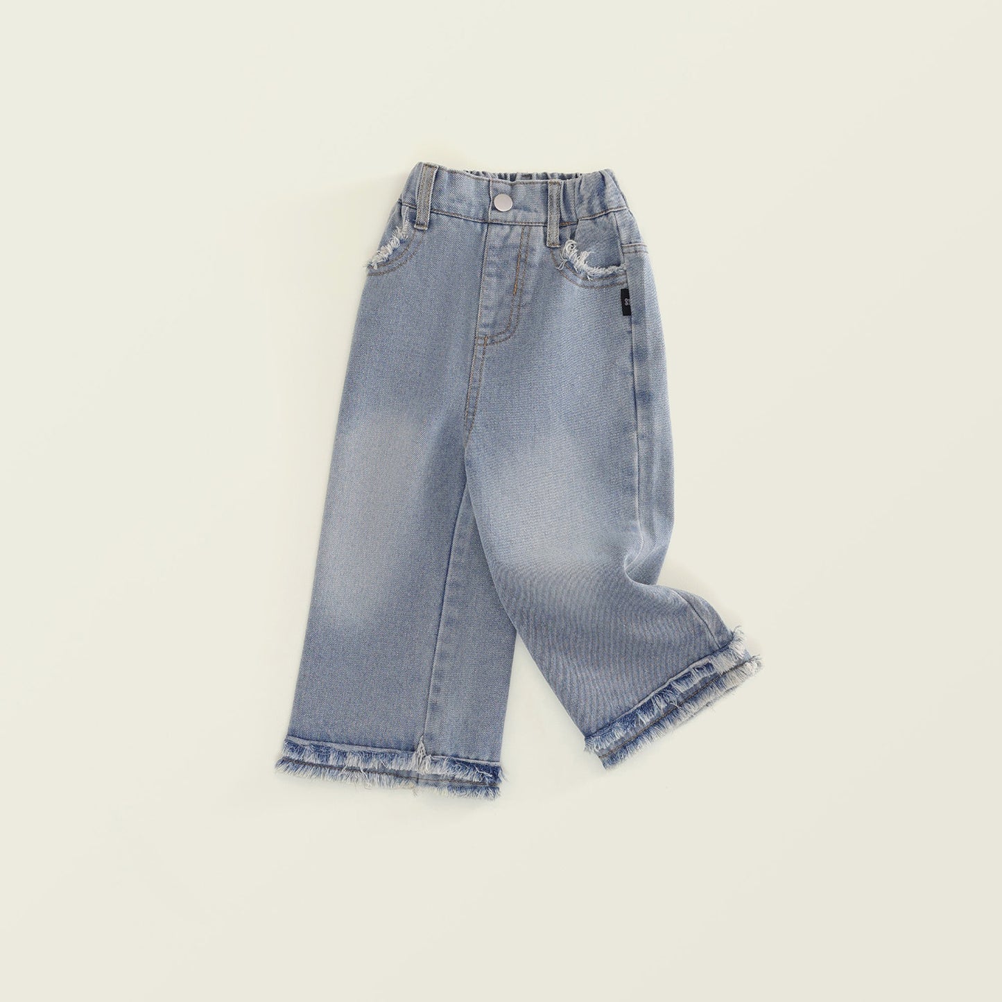 Girls Fringed Straight-Leg Jeans