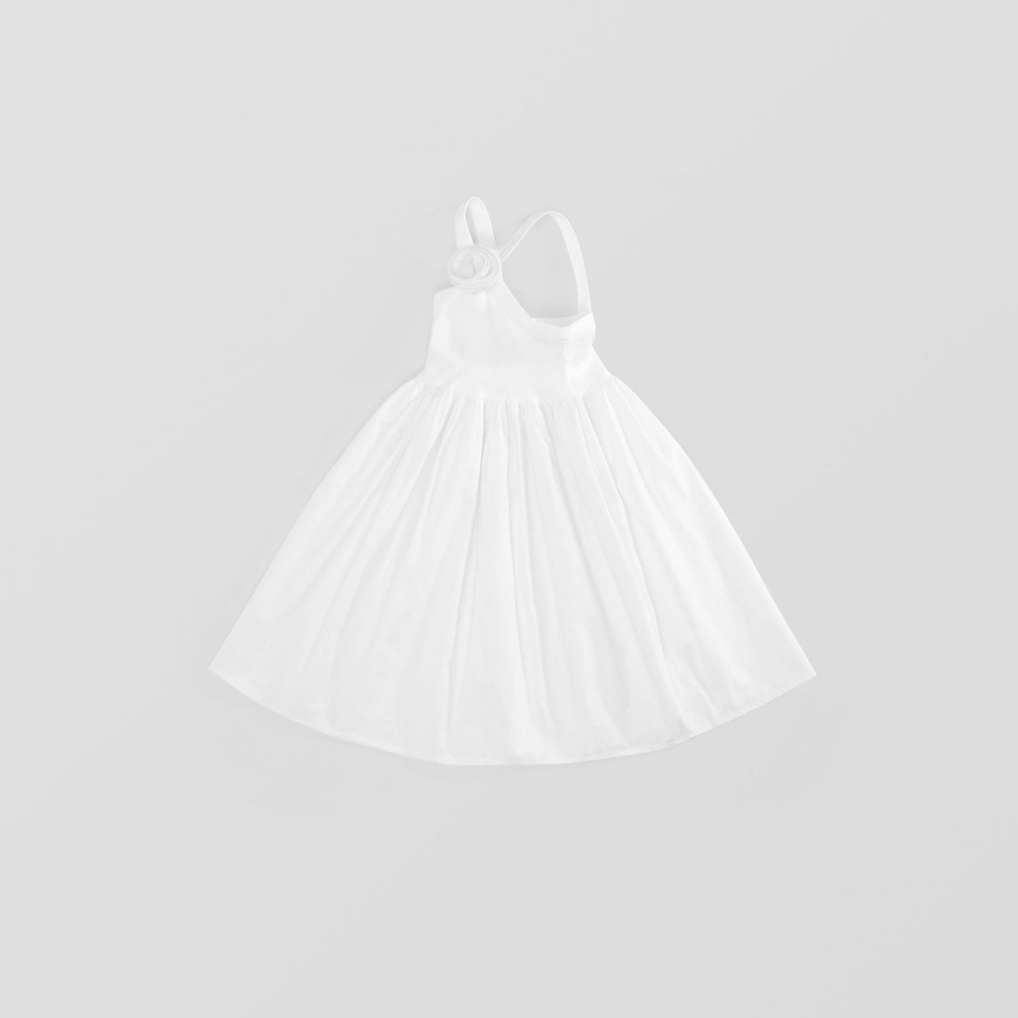 Girl's French-Style White Halter Dress - Summer New