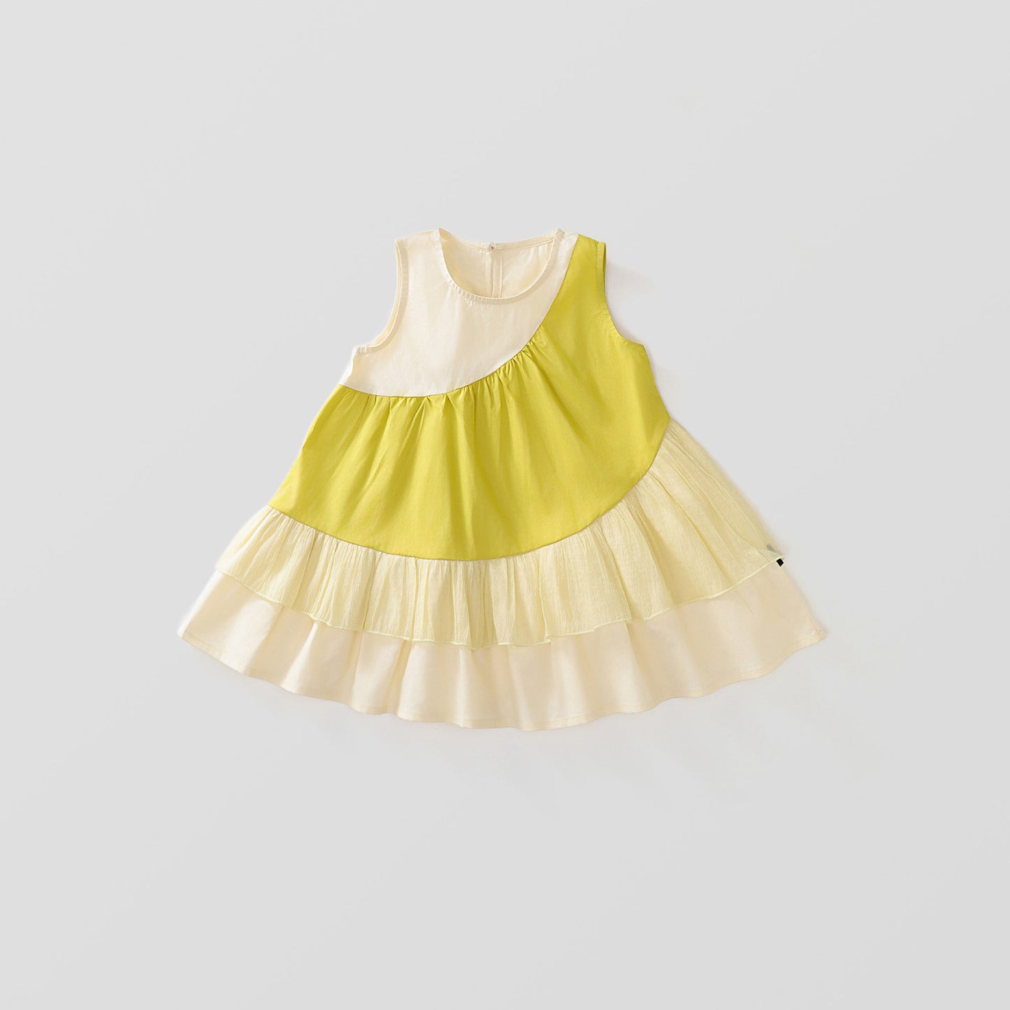 Girls Sleeveless Cotton Patchwork Dress