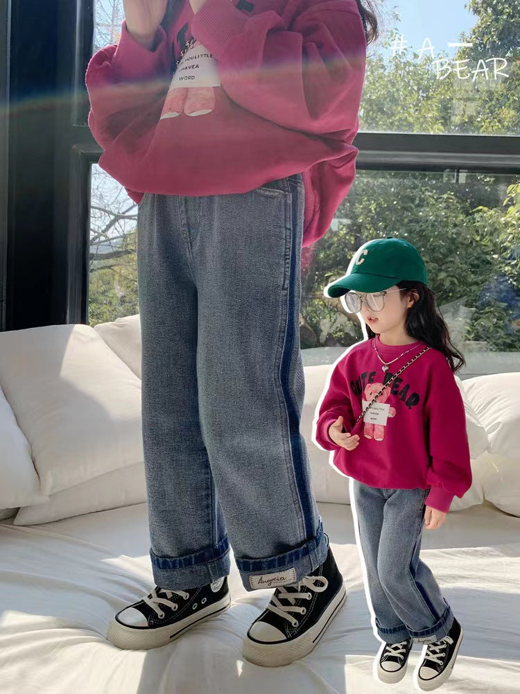 Fashionable Fall Fringed Jeans for Kids