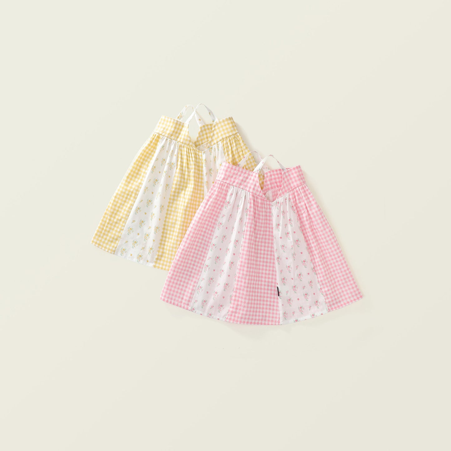 Girl's Summer Checkered Patchwork Dress