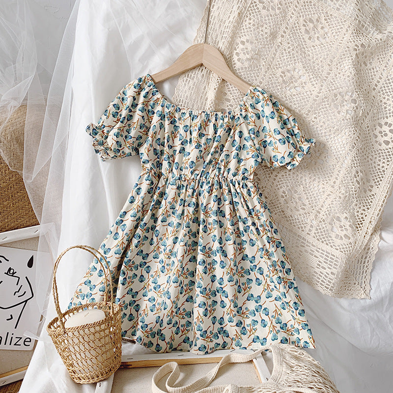 Girls' Country Princess Dress with Floral Print