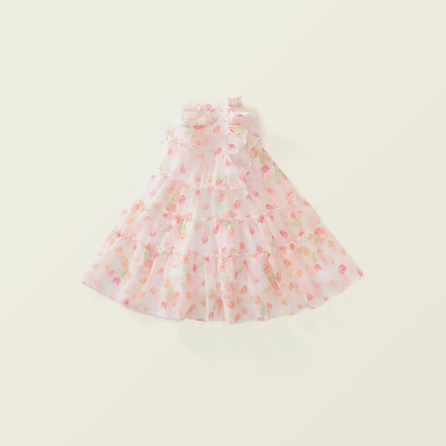 Girl's Pink Floral Summer Dress - New Korean Style K4124929