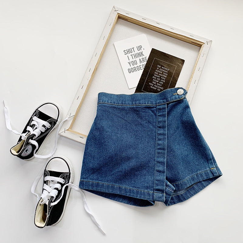 Girls' Summer New Denim Skirt-Shorts