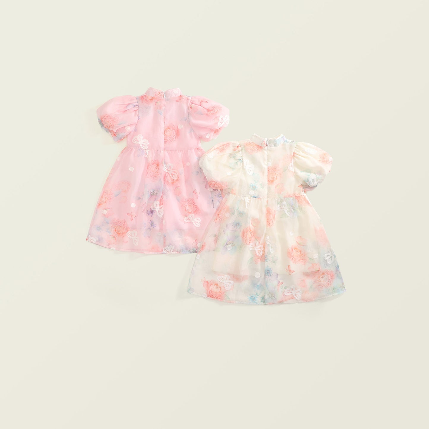 Girl's New Chinese-Style Bubble Sleeve Cheongsam Dress