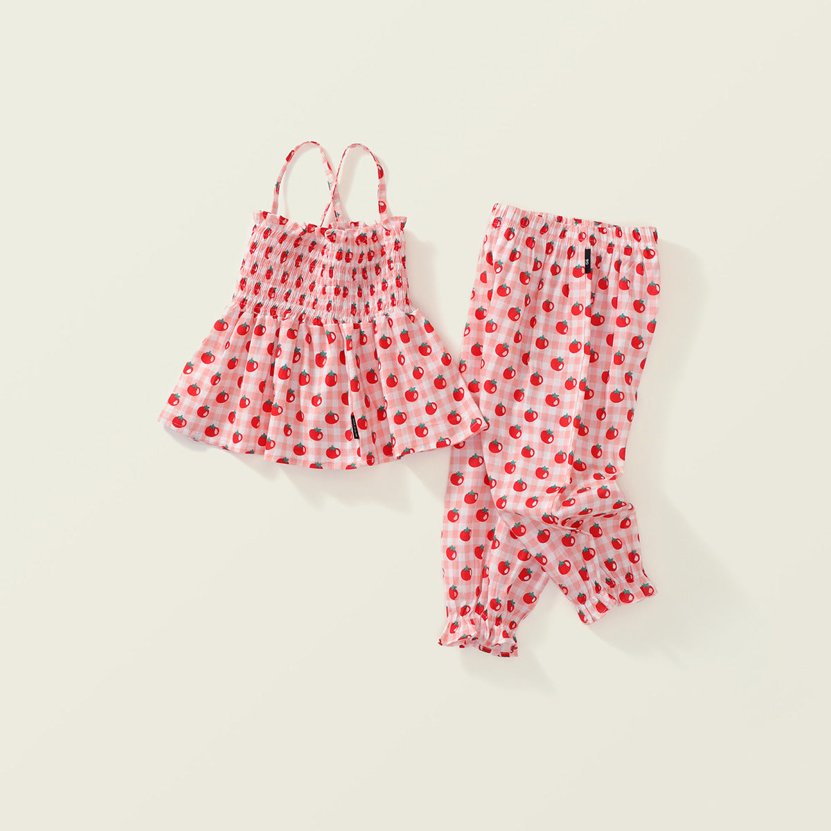 Girl's Sweet Spring/Summer Flower Print Two-Piece Set