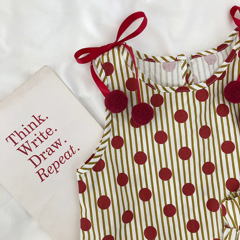 Girl New Summer Dotty Vest & Shorts Set