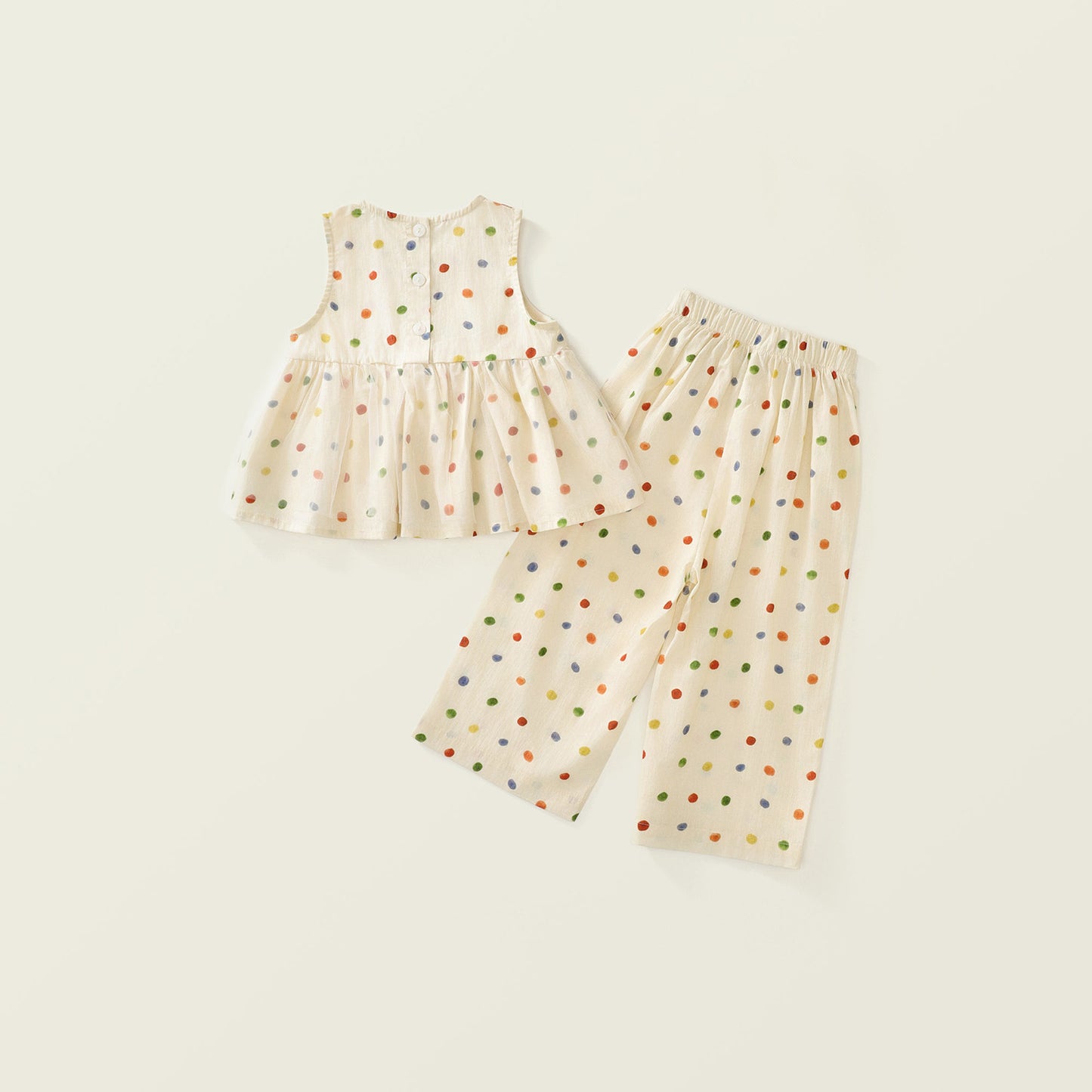 Girls Colorful Polka Dot Summer Set