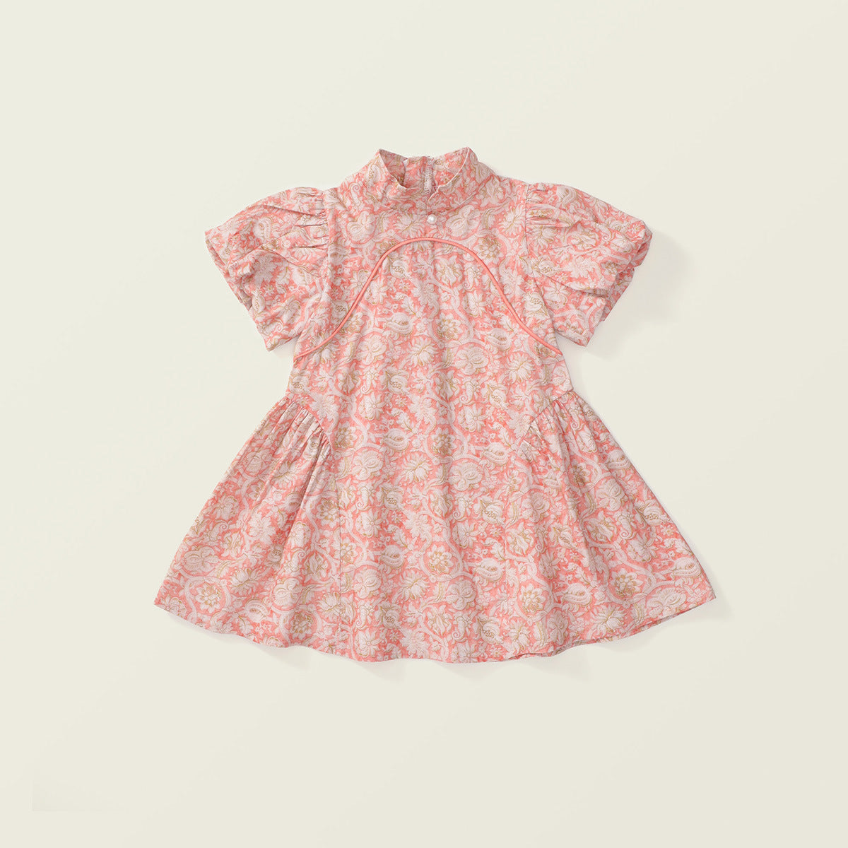 Girls' Spring/Summer Short-Sleeve Cheongsam Dress