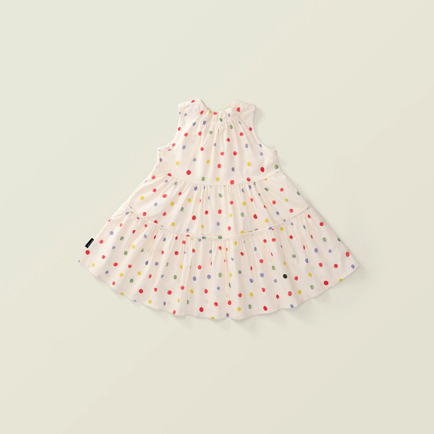Girl's Colorful Polka Dot Sleeveless Vest Dress