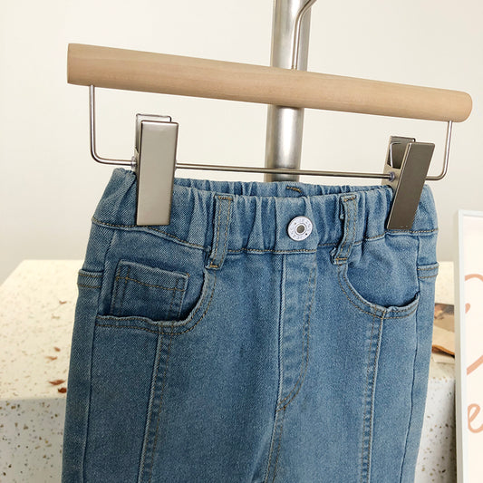 Girl's Pearl-Embellished Fashion Jeans