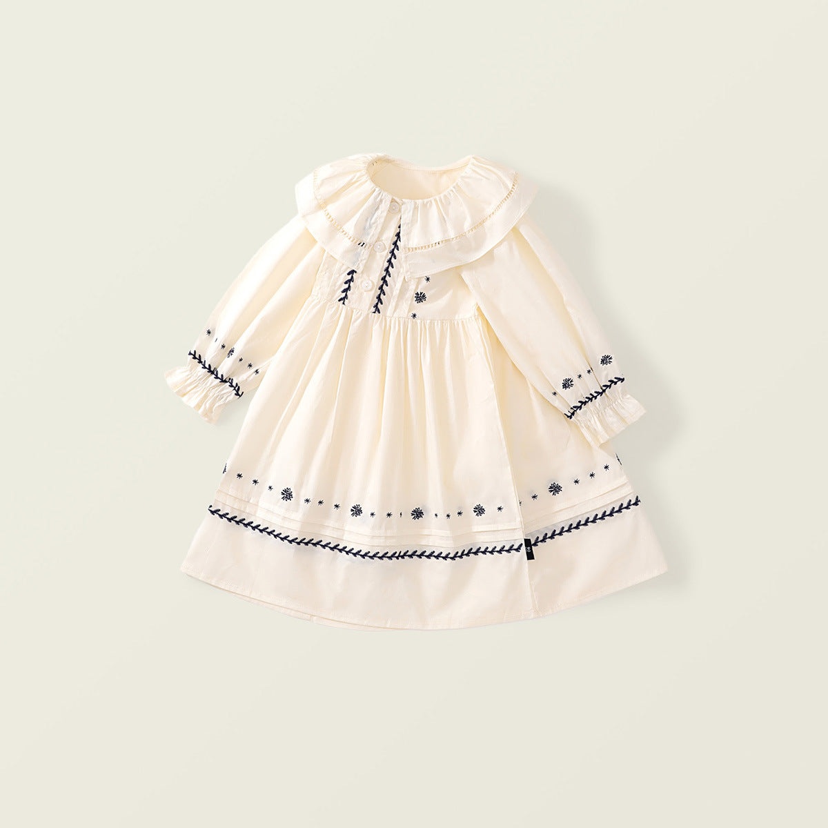 Girl's Vintage Palace-Style Embroidered Dress
