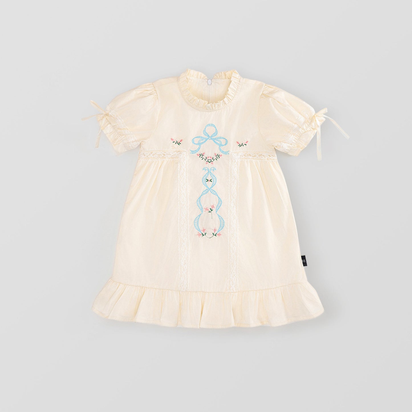 Girl Embroidered Bow Lace Dress