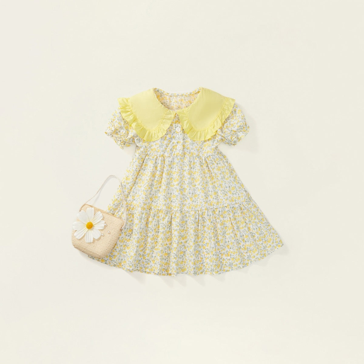 Girls Floral Dress With Free Bag