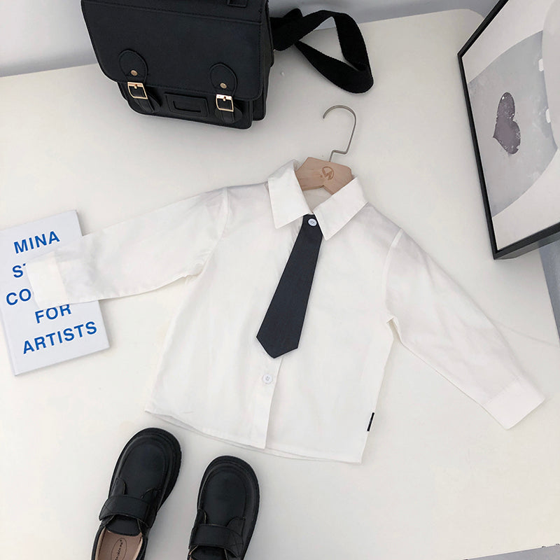 Spring-Summer-Autumn Kids' College-Style Shirt