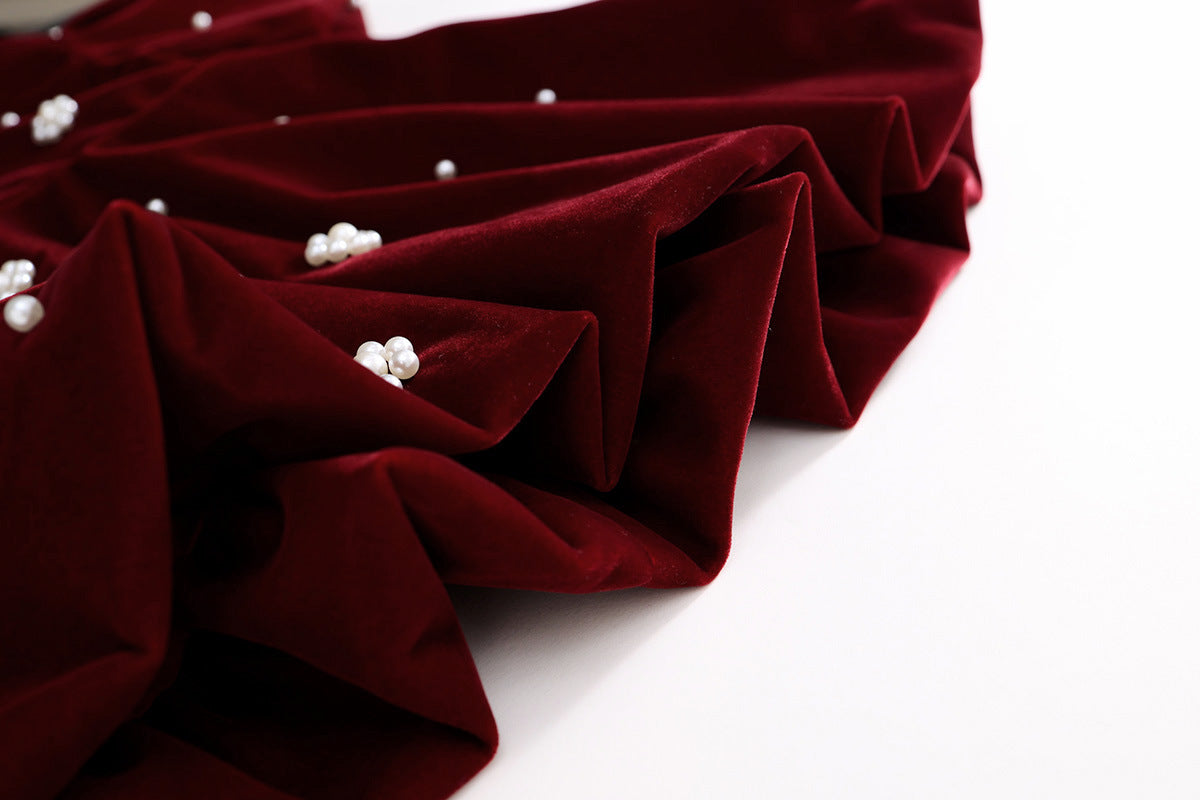 Girl's Red Velvet Dress