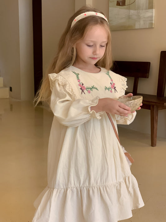 Girl's Embroidered Autumn Dress