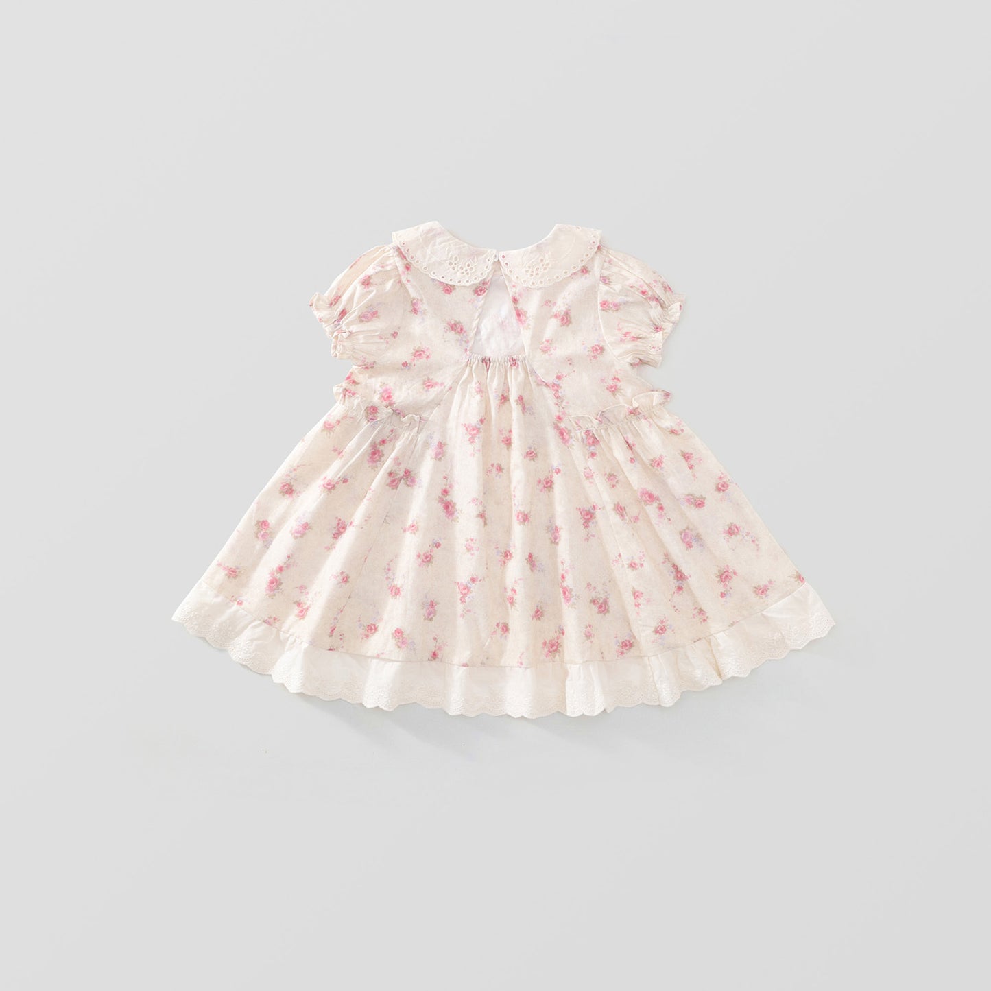 Girl's Pink Floral Lace Princess Dress