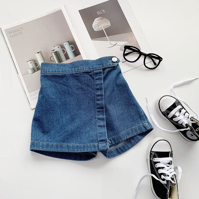 Girls' Summer New Denim Skirt-Shorts
