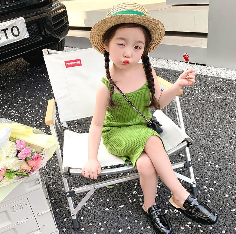 Girl's Spring/Summer New Korean-Style Knitted Dress