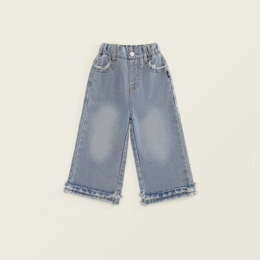 Girls Fringed Straight-Leg Jeans