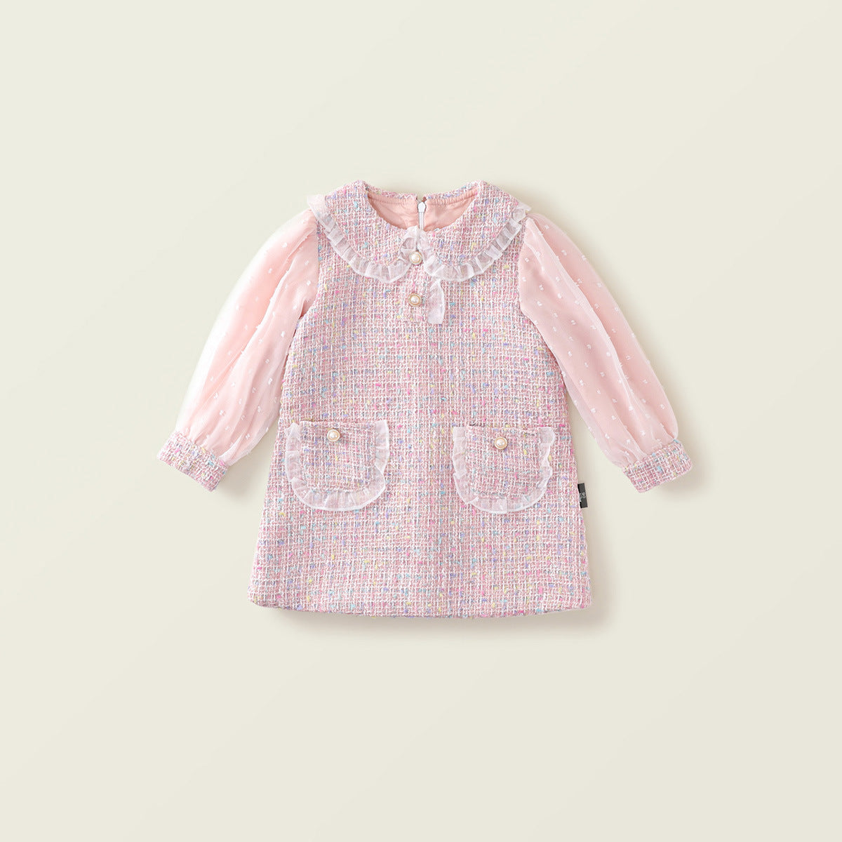 Girl's Pink Little Chanel-Style Long-Sleeve