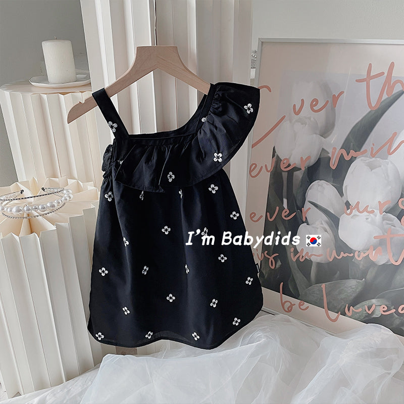 Girl's Embroidered Off-Shoulder Lace Resort Dress