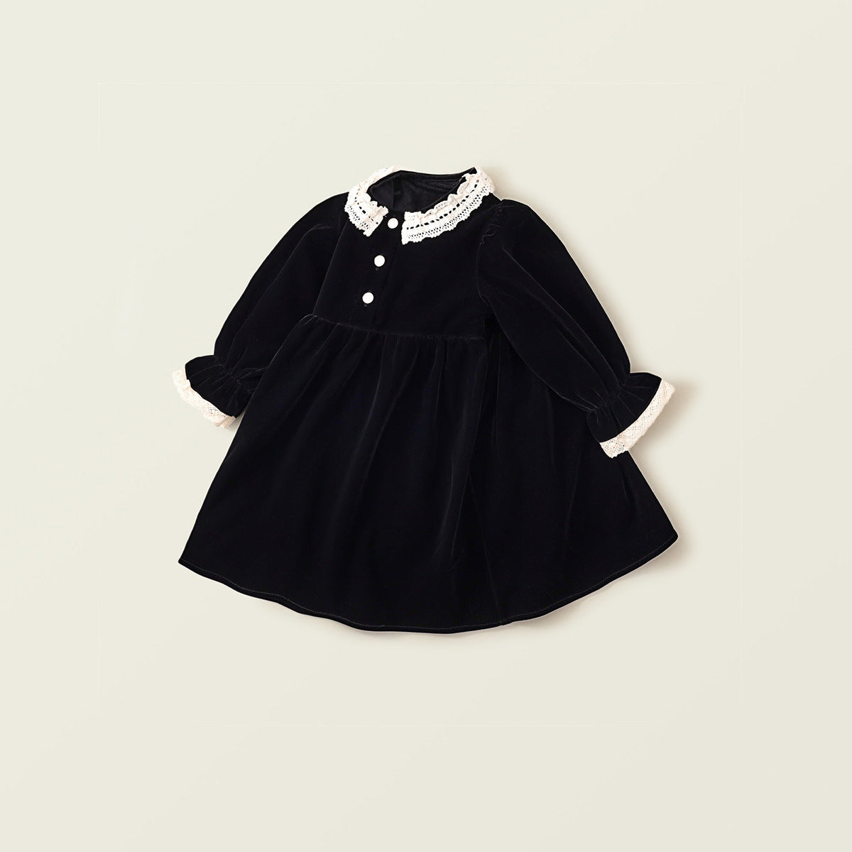 Girl's Velvet Long-Sleeve Princess Dress