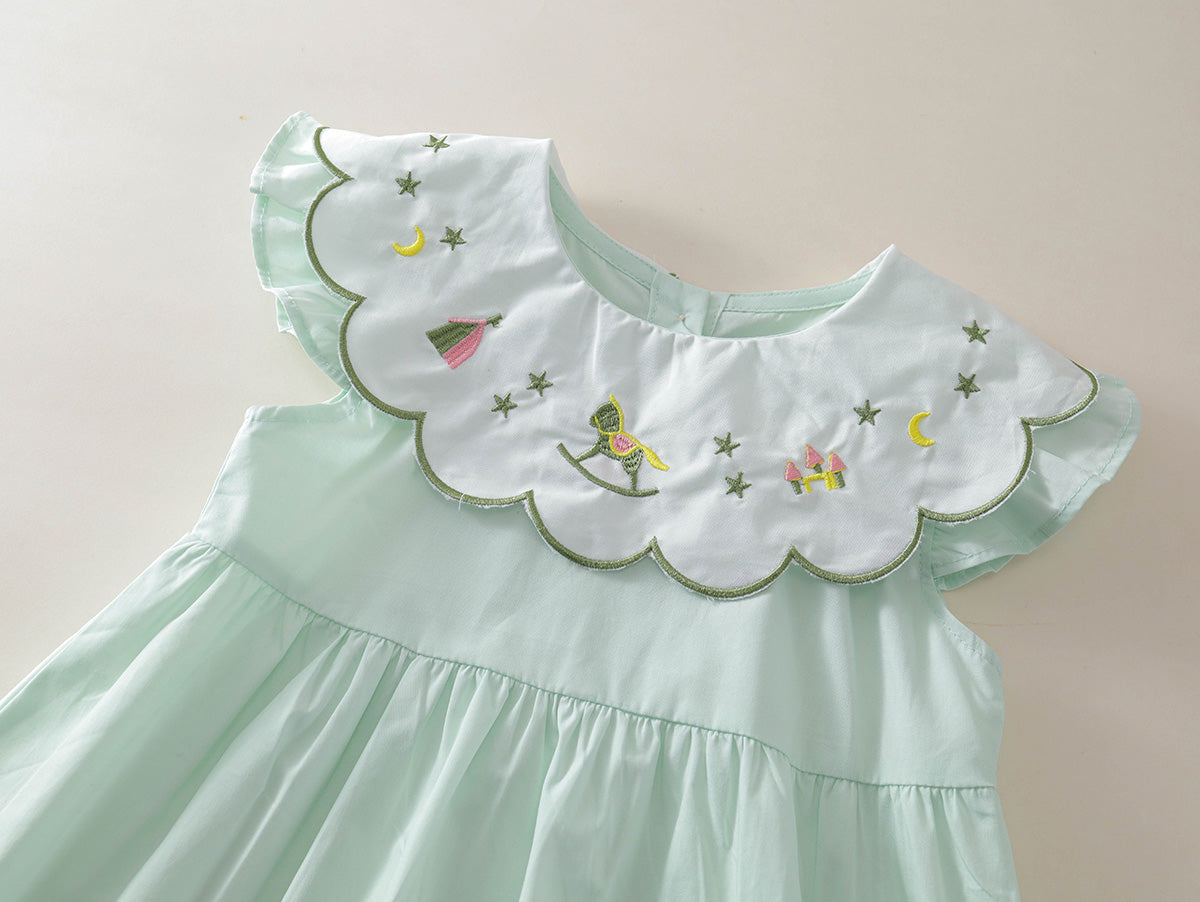 Girl's Kids Mint Green Sleeveless Dress -K6126040