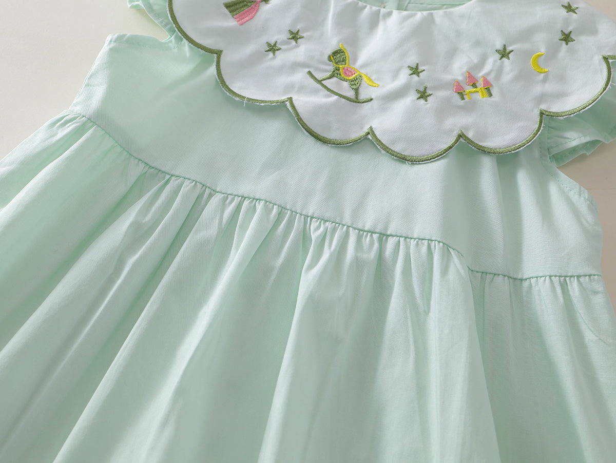 Girl's Kids Mint Green Sleeveless Dress -K6126040