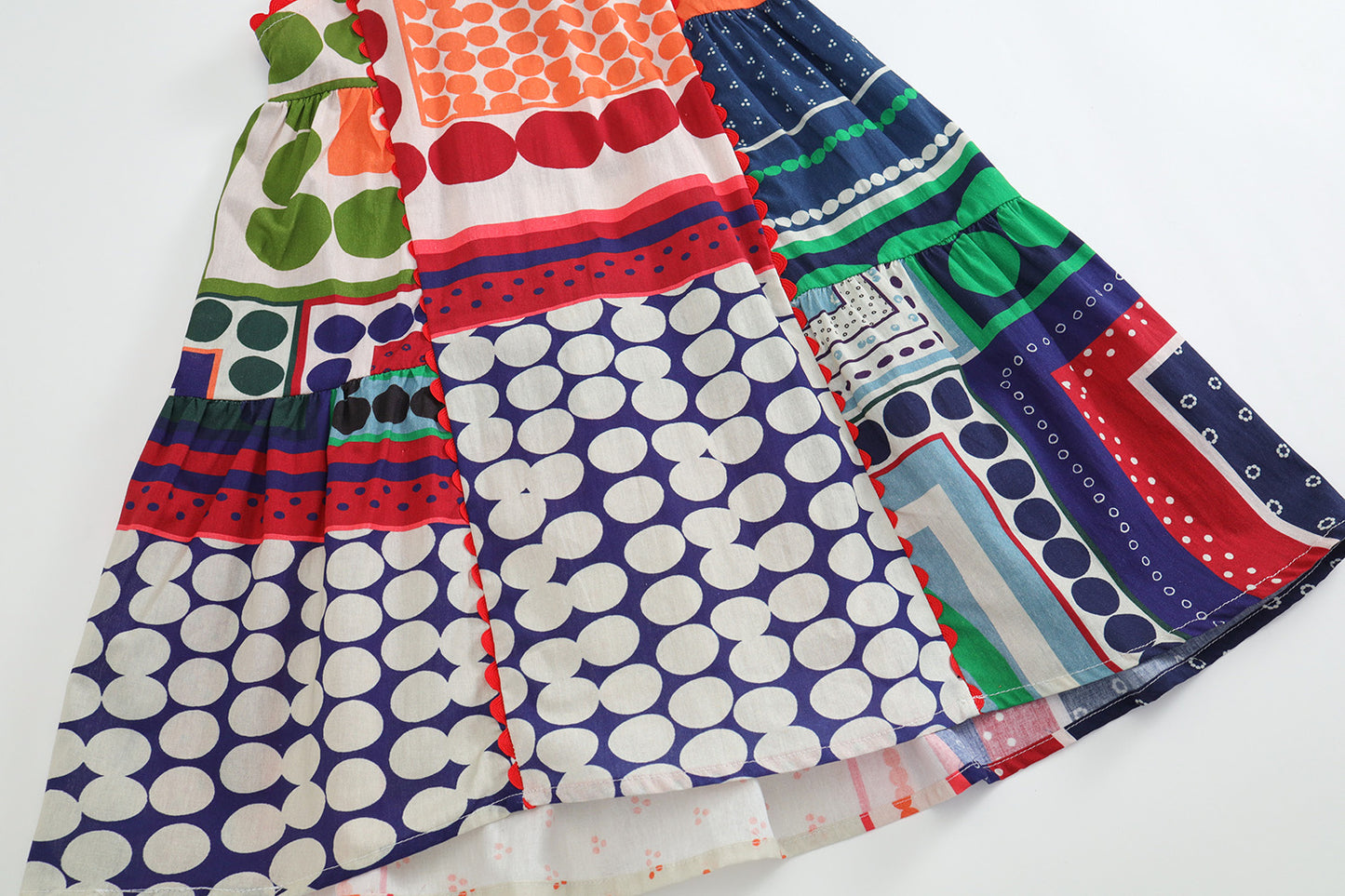 Girls Ethnic Sleeveless Patchwork Dress