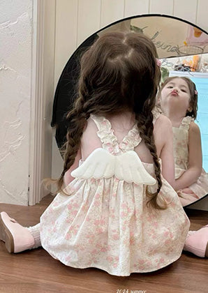 Girls Angel Wings Floral Tank Dress