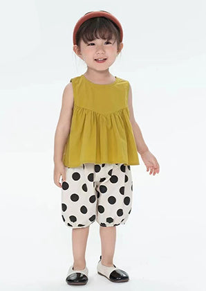 Girls' Summer Sleeveless 2-Piece Set with Hat