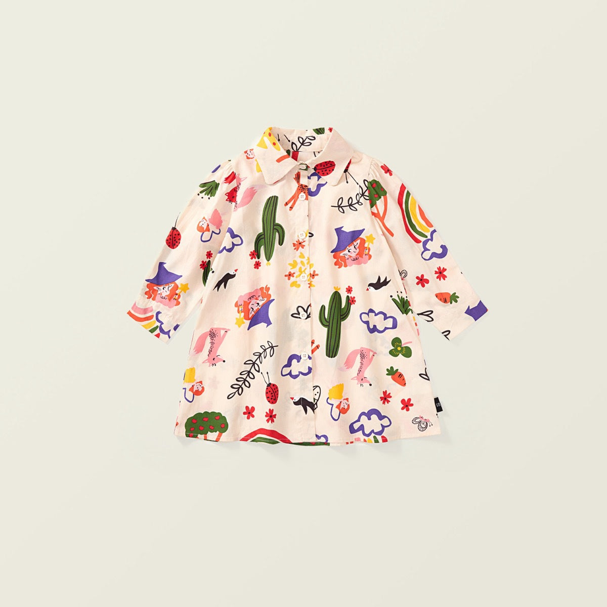 Girl's 2024 Autumn Graffiti-Style Long-Sleeve Dress