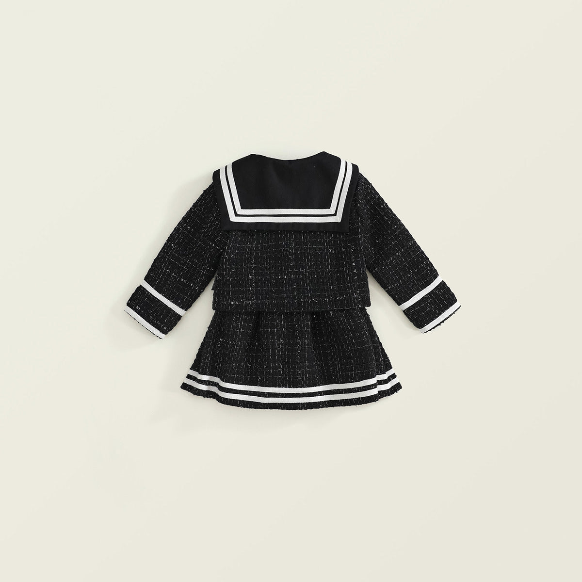 Girls' Spring/Autumn New JK Navy Collar 2-Piece Set