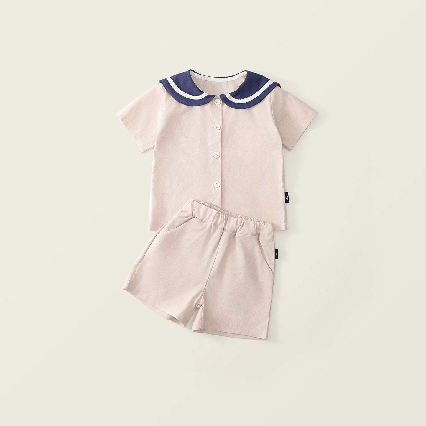 Girl's Summer Navy Style Cotton 2-Piece Set