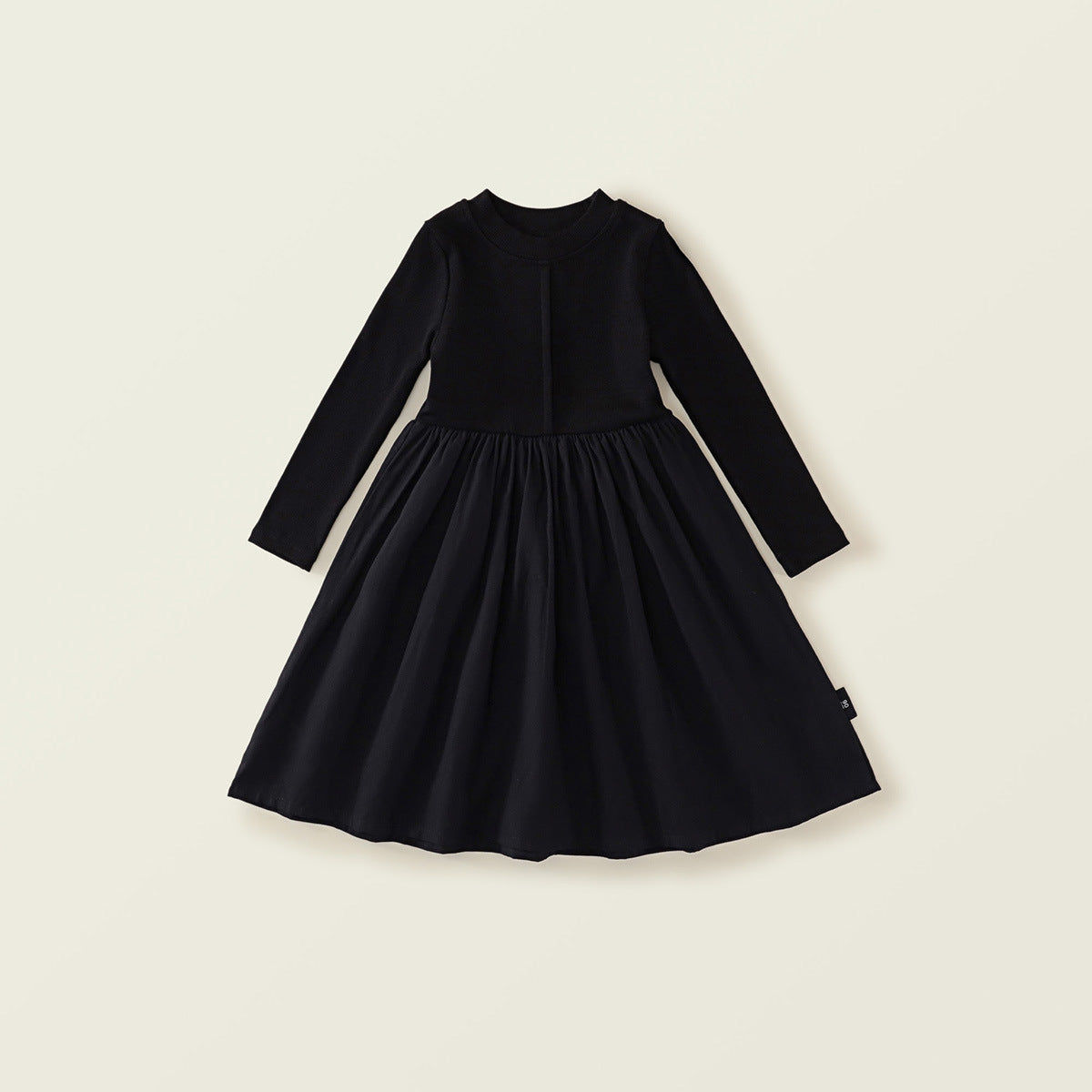 Girl's Korean-Style Slim-Fit Long-Sleeve Knit Dress with Elastic Top