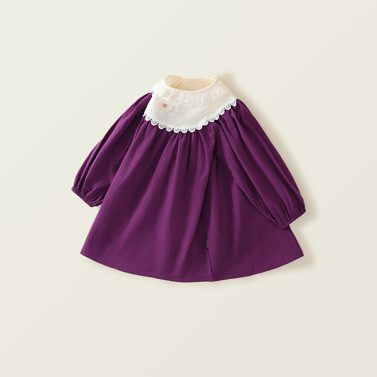 Girl's Purple Lace Long-Sleeve Princess Dress