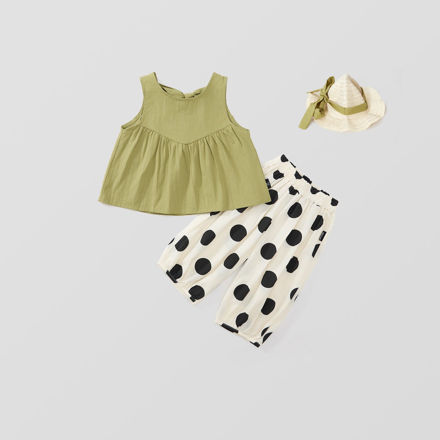 Girls' Summer Sleeveless 2-Piece Set with Hat